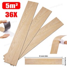5 m² Floor Planks Tiles Brown Oak Self Adhesive Wood Effect Vinyl Flooring 36PCS