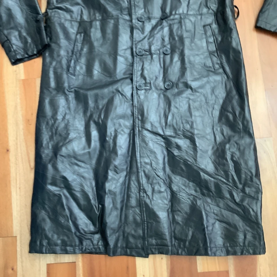 Gabardina Giovanni Navarra Italiana Diseño Piedra Mujer Cuero Negra Talla 2X NUEVA CON ETIQUETAS Foto 3 de 4