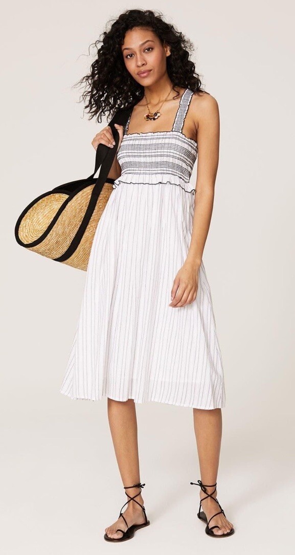 Pinko Black White Striped Sundress M