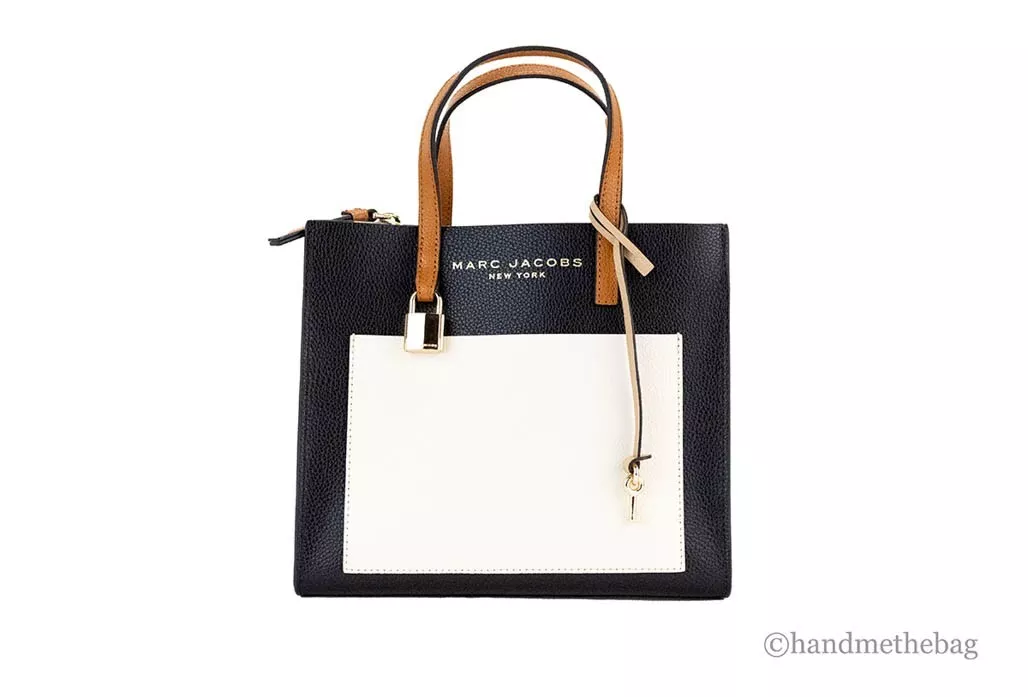 Marc Jacobs Grind Mini Smoked Almond Colorblock Leather Tote