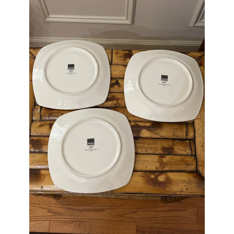 222 Platos Cuadrados Fifth Sugarland Verde Blanco Lunares Repuesto Foto 4 de 4