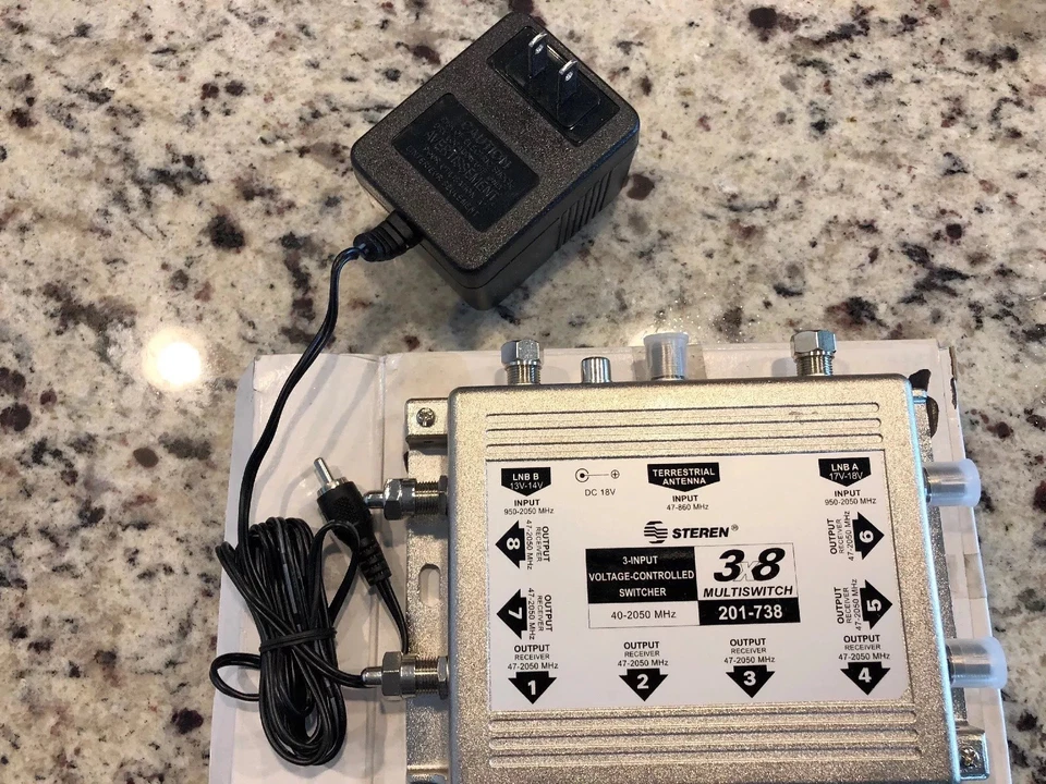 Steren Electronics 201-738 3 X 8 Multiswitch 201738 With 201-739 Adapter - NIB - Image 2 of 3