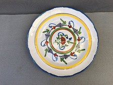 Ancienne assiette porcelaine style Moustier peint a la main collection 