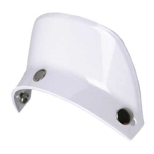 White Universal 3 Snap-Button Visor Flip Up Wind For Open Face Motorcycle Helmet - Picture 4 of 9
