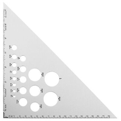 Alumicolor Calibrated Triangle Aluminum 8'' Silver 45°/ 90° Office School Drawing