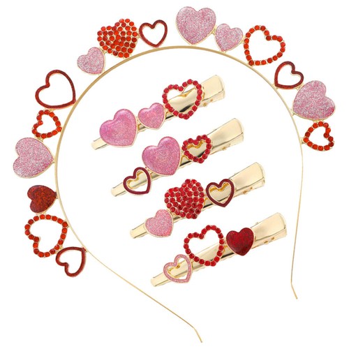 SOLUSTRE Herz-Stirnbänder – 2 Stück Mit Glitzer & Antennen, Süße Party-Deko Für Valentinstag, Karneval Oder Geburtstag