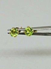 14k Yellow Gold Children's Peridot Stud Earrings Buterfly Backs  .4g