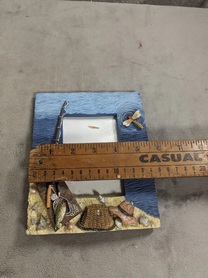 Nautical Coastal Sea Life 4.5" x 2.5” Sand Fishing Seashells Beach Photo Frame - Image 3 of 4