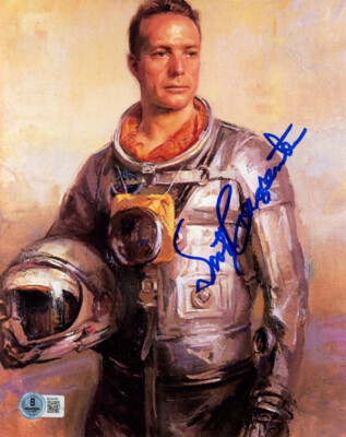 SCOTT CARPENTER SIGNED AUTOGRAPHED 8x10 PHOTO MERCURY 7 ASTRONAUT BECKETT BAS