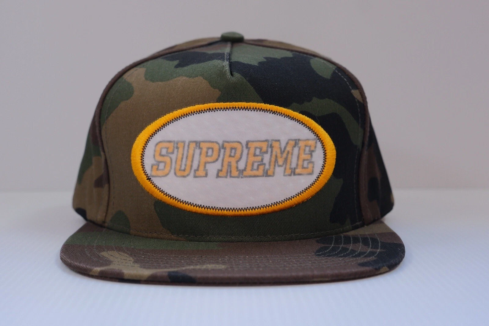 SUPREME FW16 OVERLAY HOLOGRAM 5 PANEL CAP WOODLAND CAMO BRAND NEW