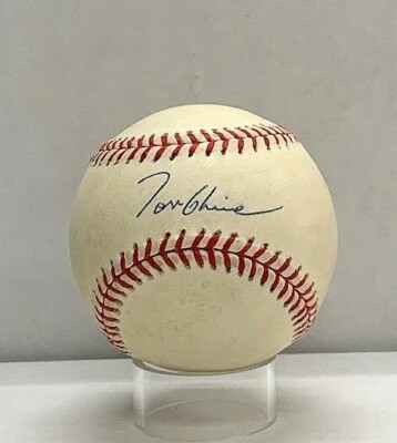 Tom Glavine Signed Official Game Rubbed MLB Baseball PSA/DNA