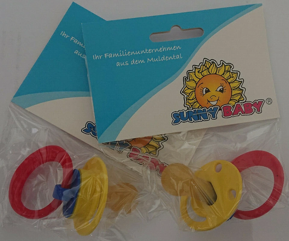 SUNNY BABY 2x Schnuller Beruhigungssauger Sauger KIRSCHFORM Latex BUNT