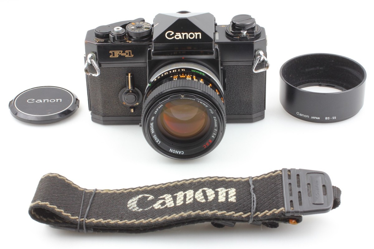 N MINT】 Canon F-1 Early Black 35mm Film Camera FD 50mm f1.4