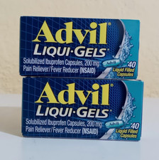 lot of 2 advil liqui-gels ibuprofen capsules 200mg, 40 count 80 capsules total 