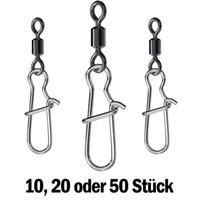 PERCH`N PIKE Angelwirbel I Duo-Lock Snap, 8 - 28kg I Angel Wirbel I Snap & Karabiner