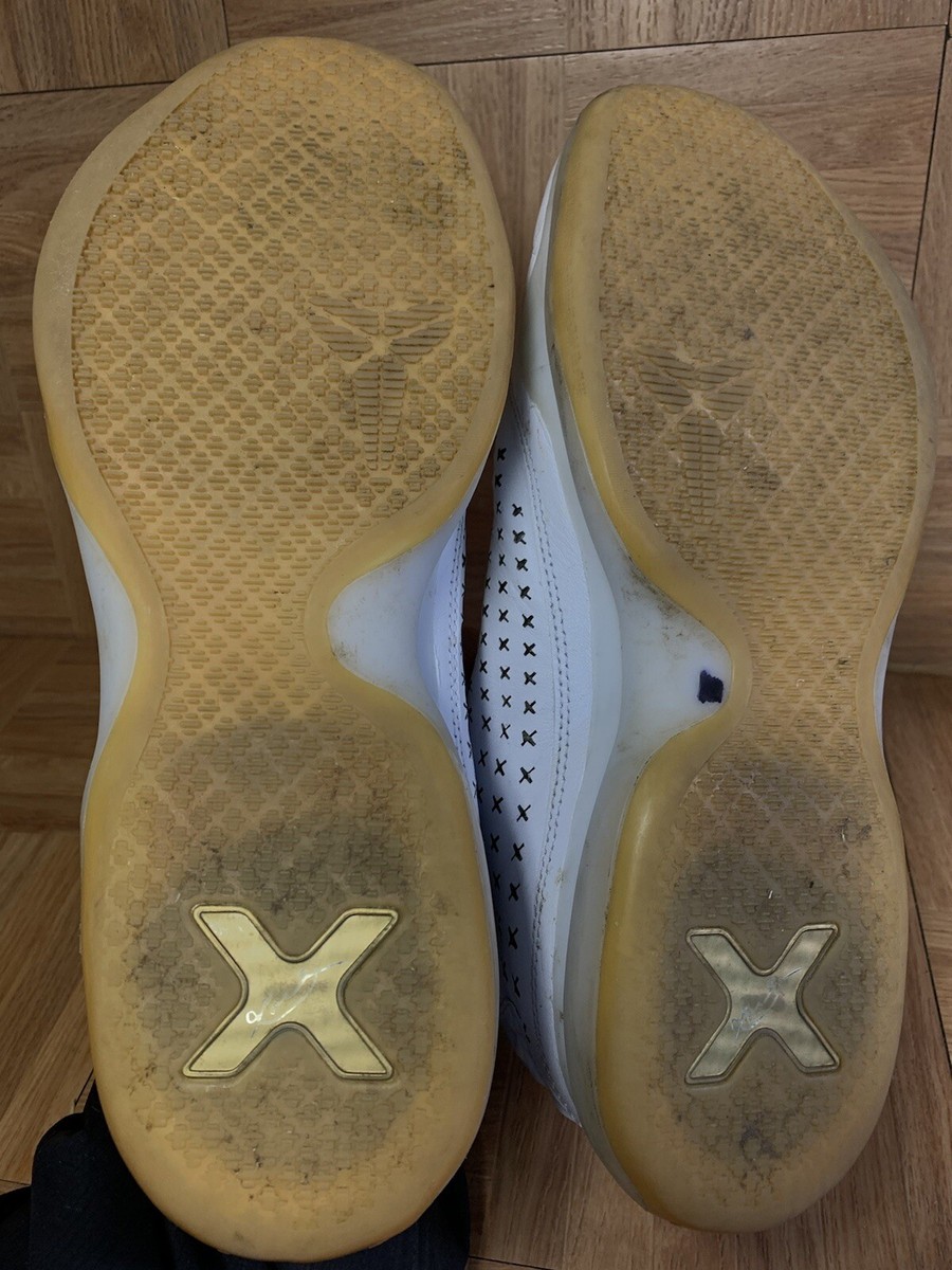 RARE🔥 Nike Kobe X Mid EXT White Gold GUM Leather Basketball Shoe