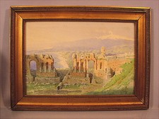 Raro antico acquerello originale Mario Mirabella Sicilia Italy 1905