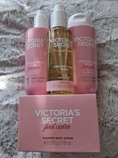 Brand New Victoria Secret coconut rose milk feel calm body wash set.