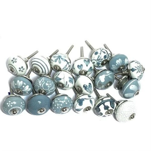 Indian 20 pC Ceramic knobs Drawer Door Knobs Gray And White Mix Knobs - Image 4 of 4