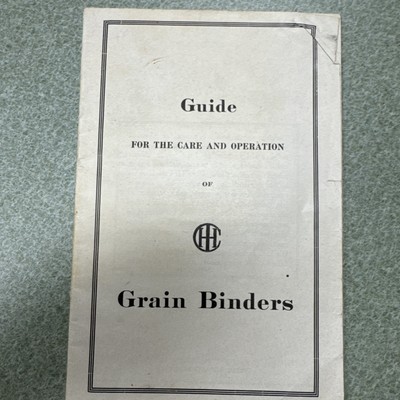 Grain Binders Instruction Manual - International Harvester Company