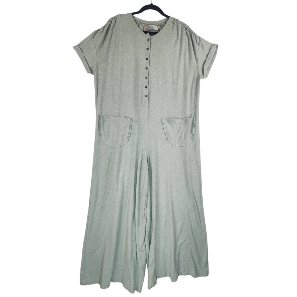 Mono Free People Beach My Go To Mujer Medio Verde Salvia Pierna Ancha Mameluco Foto 3 de 4