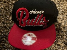 Used-Chicago Bulls Hat Cap Snap Back Script NBA Basketball Mens New Era 9FIFTY