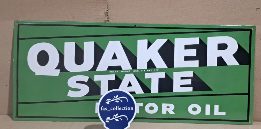 Quaker State Sign Indiana Collectible Gas & Oil Advertising Signs