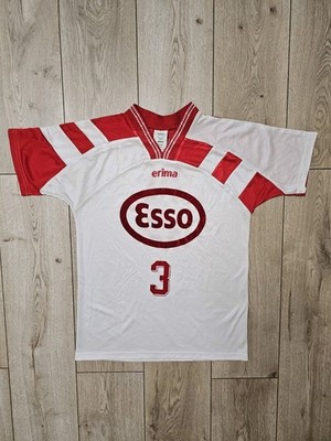 ERIMA VINTAGE FUSSBALL TRIKOT 80er FOOTBALL SHIRT ESSO VINTAGE WEISS S