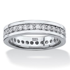 .80 TCW Round Cubic Zirconia Platinum-plated Silver Eternity Channel Ring
