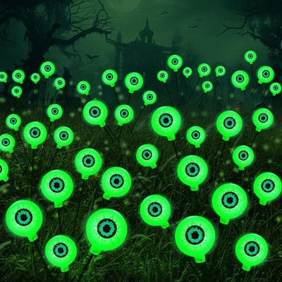 JOYIN Halloween Decorations Outdoor Solar Scary Eyeball Lights, 8 Pcs 48LEDs