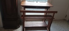 ancien banc / bureau d'écolier 2 places en bois massif