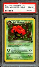 PSA 10 GEM MINT Dark Vileplume 13/82 HOLO RARE Team Rocket Pokemon Card