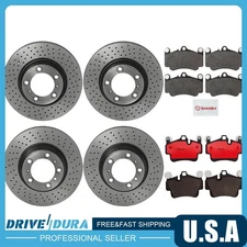 Brembo Front and Rear Disc Brake Rotors Ceramic Brake Pads for 2015 Scion FR-S