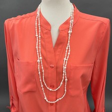White Faux Pearl Beaded Beads Women's Fashion Necklace NWOT