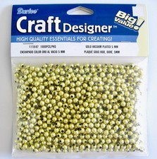 5MM DARICE ROUND GOLD VACUUM PLATED SPACER CRAFT BEADS -  1000 BEADS