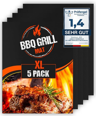 Extra Große BBQ Grillmatte Für Gasgrill, Elektro Und Holzkohle (5Er Pack) 50 X 4