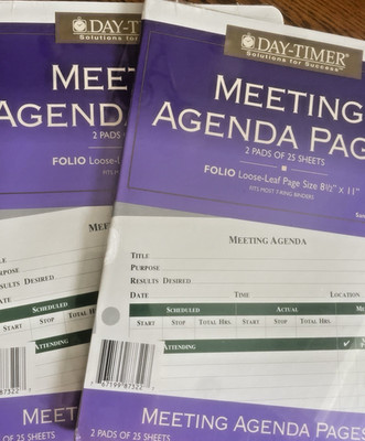 Day Timer Agenda 2 Pads 24 Sheets 8.5'' x 11'' Daytimer Planner Lot of 2 JOURNAL