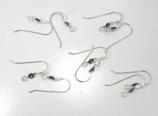 NEW Flower Fishhooks Findings 5 Pairs 10 pieces 925 SOLID Sterling Silver