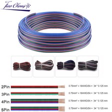 5-10M 18AWG Electric Wires 2pin 3pin 4pin 5pin Flexible LED Cable For LED Strip
