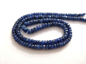 Natural Blue Sapphire Shaded Faceted Beads Rondelle Shape Size 4-3 MM Sapphire Gemstone Shaded Beads For Necklace 16 Inches