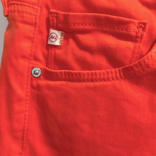 AG Adriano GoldSchmied The Prima Crop Cigarette Crop in Coral/Orange, Size 29 - Picture 4 of 11