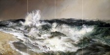 Seascape the much resounding sea T. Moran Tile Mural Backsplash Marble Ceramic