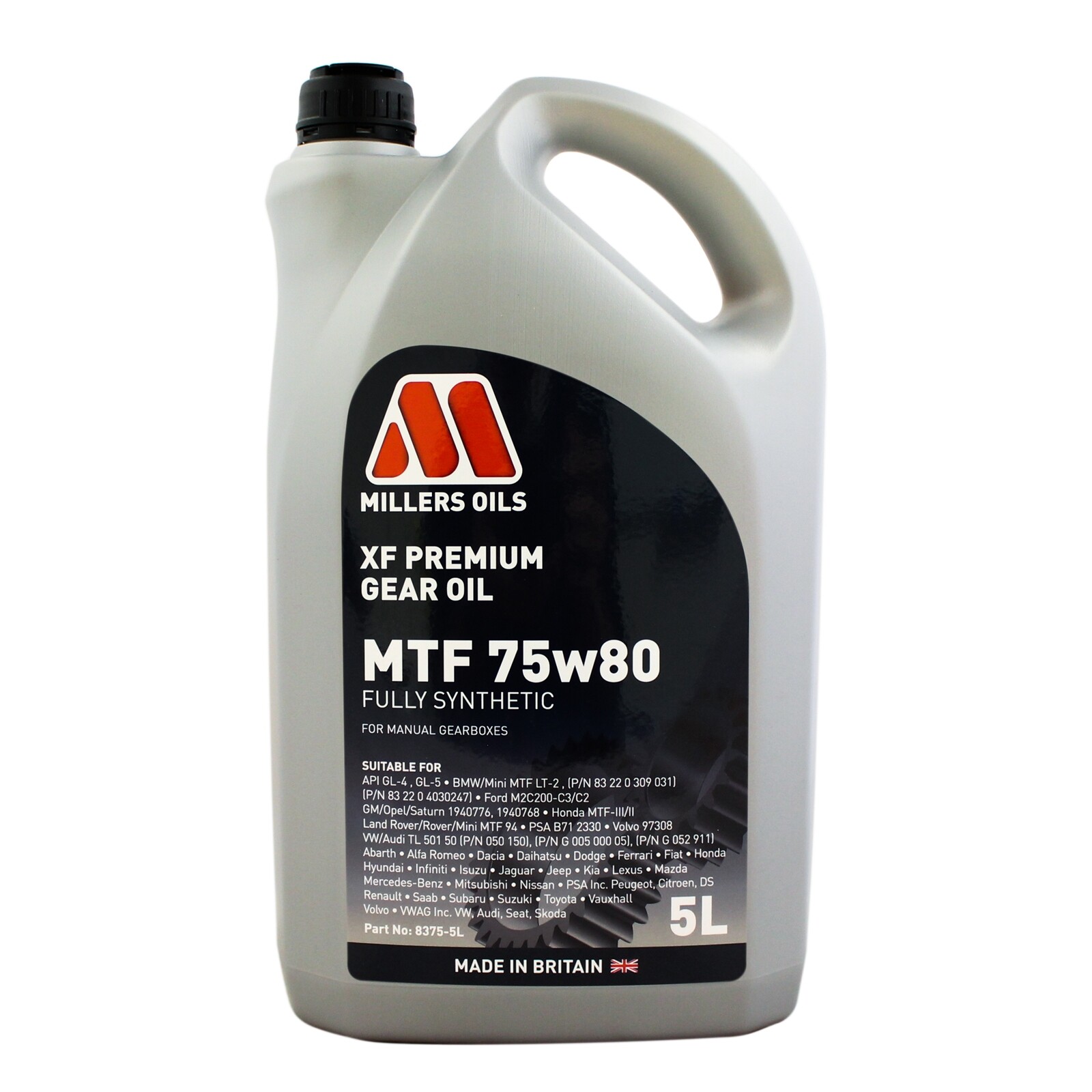 Millers Oils XF Premium MTF 75w80 Fully Synthetic Transmission Oil - 5 Litres