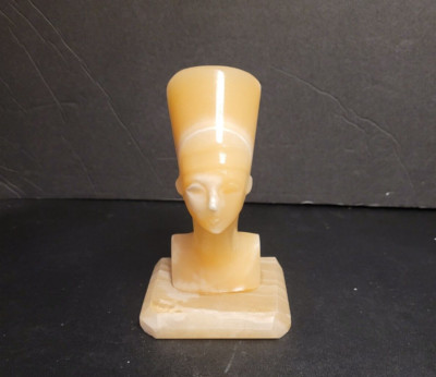 VTG MARBLE QUEEN NEFERITIT BUST EGYPTIAN COLLECTIBLE APPROX. 5.5''(CH-14-M-8)