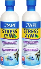 Stress Zyme Freshwater and Saltwater Aquarium Cleaning Solution (2 Pack / 16-Oun