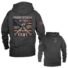 Proud Veteran of The US Army Military Patriotic US Flag Graphic hoodie