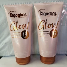 Lot of 2 Coppertone GLOW SPF 15 Sunscreen Lotion With Shimmer - 5 fl oz 