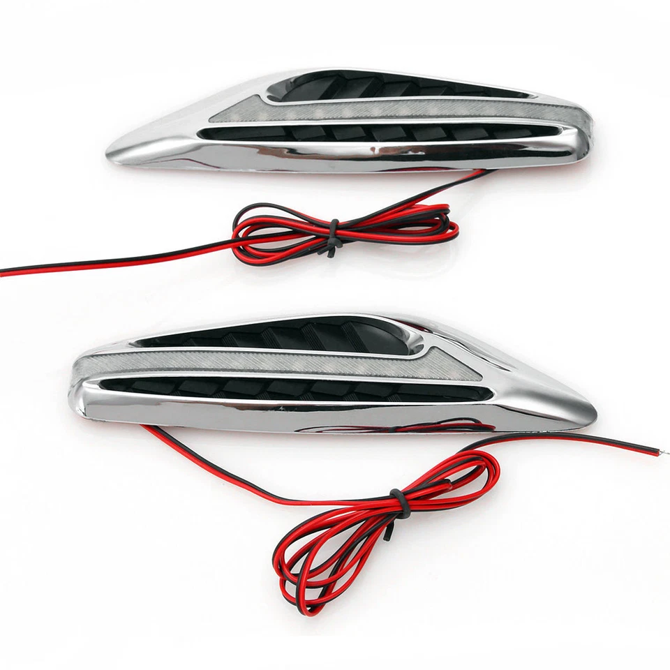 2pcs White Universal Blade Car Steering Light Led Turn Signal Fender Side Lights - Image 2 of 2