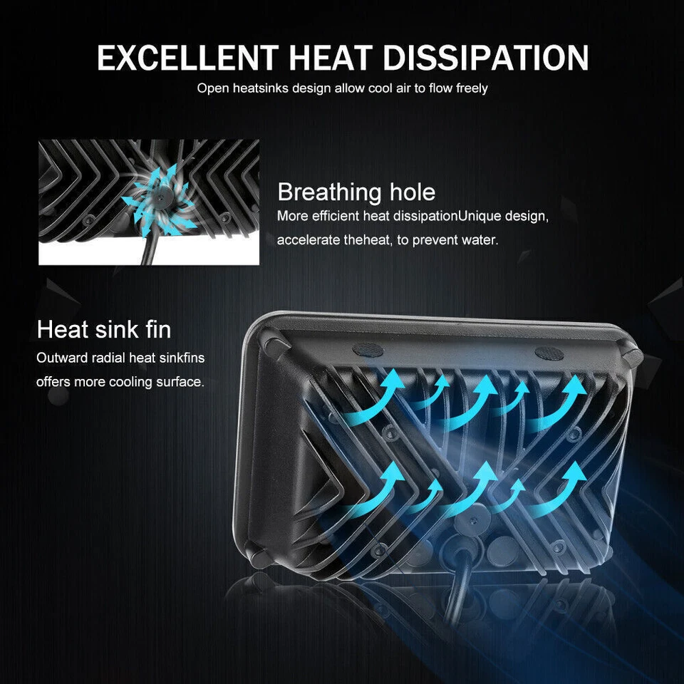 For Dodge B250 B350 1981-1994 2PCS 4x6" LED Headlights DRL High/Low Beam DOT Foto 4 de 4