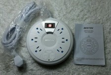 BESTEK Quick Charge 3.0 Power Strip with USB, Round AC 6-Outlet 4 USB Ports